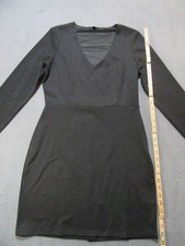 Socialite Black long sleeve mid-dress; Size L; (33)