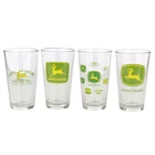 John Deere Set of 4 Logo Glass Drinkware Tumblers 6908