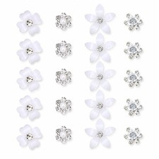 20 Pcs Mini Rhinestone Flower Hair Pins for Women Girls, Cute Small Decorative H