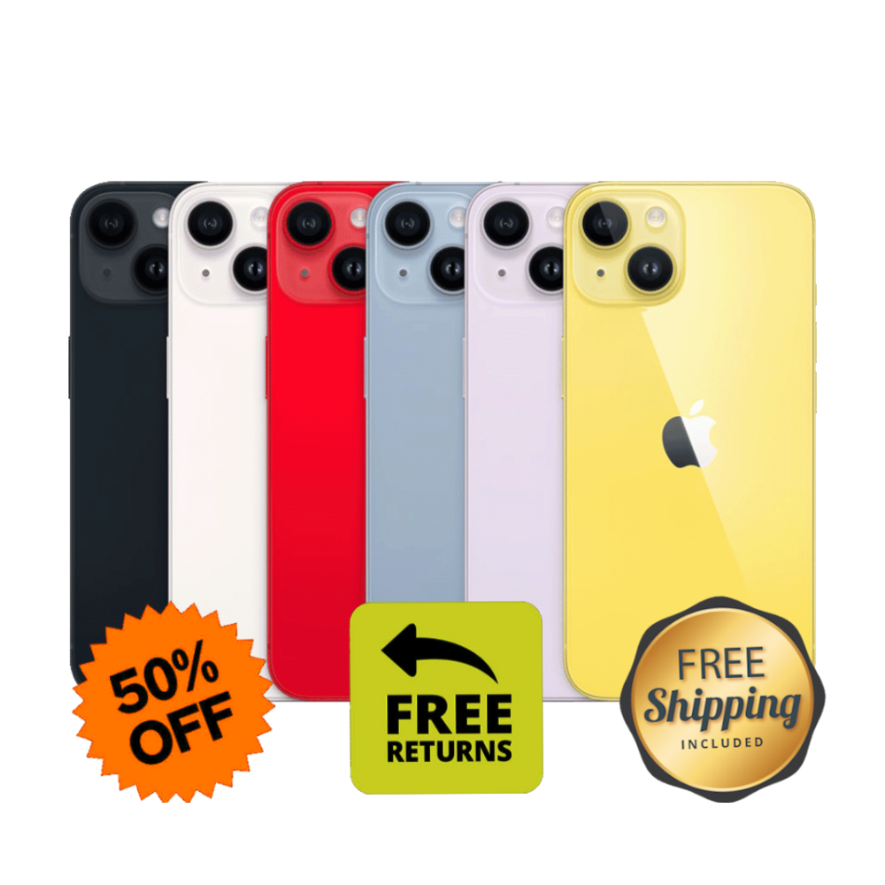 Apple iPhone 14 128GB 256GB Yellow Blue Unlocked T-Mobile iOS 4G