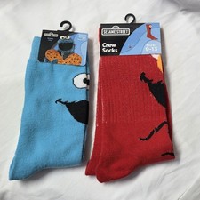 2pr. Sesame Street Cookie Monster and Elmo Socks - Blue and Red