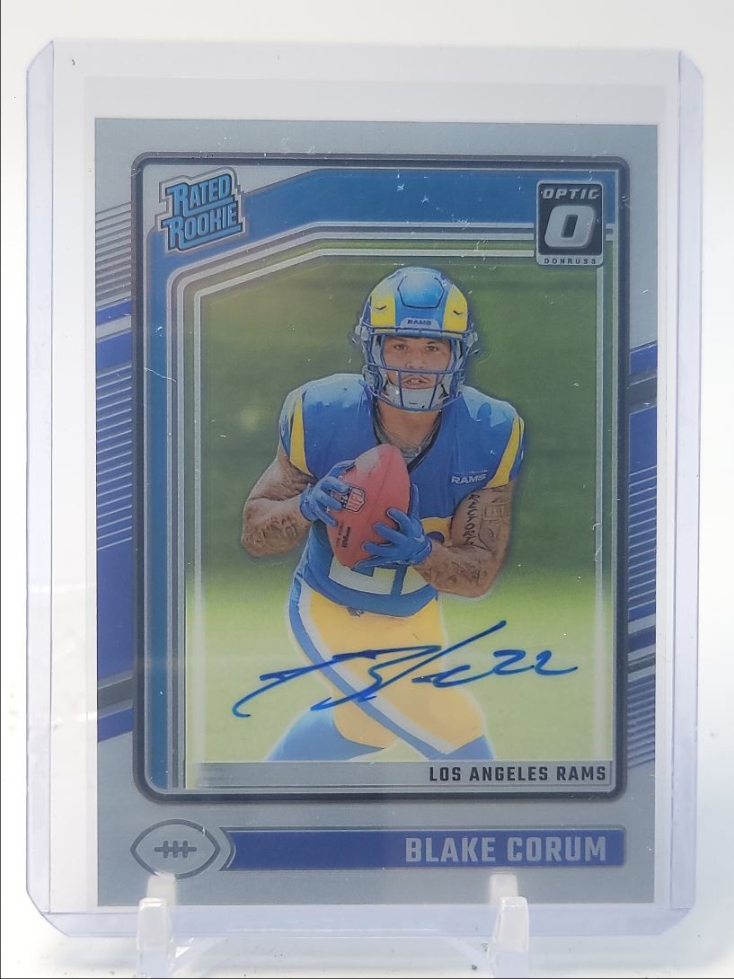 BLAKE CORUM 2024 DONRUSS OPTIC RATED ROOKIE BASE RAMS RC AUTO /325 Q2910