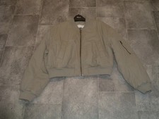 size 12 ASOS design pale khaki short zip front padded bomber jacket