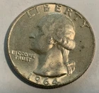 1964 Washington Quarter Silver D (Denver) Uncertified Circulated Ungraded  (A17)