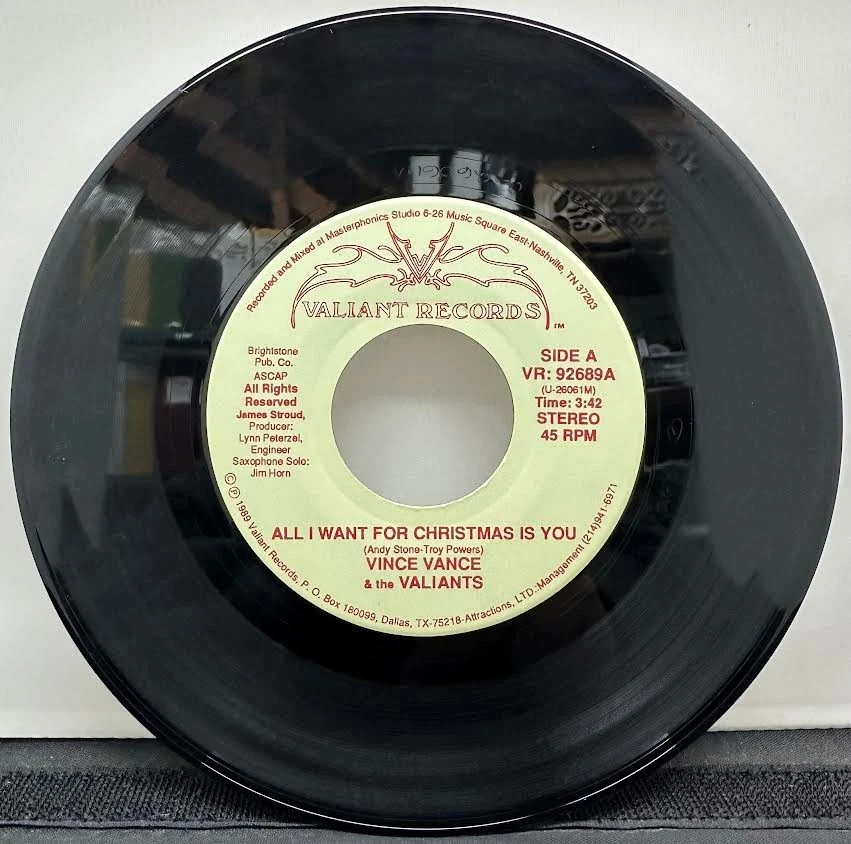 Vince Vance & The Valiants "All I Want For Christmas Is You" 1989 Valiant 45RPM - Image 3 of 4