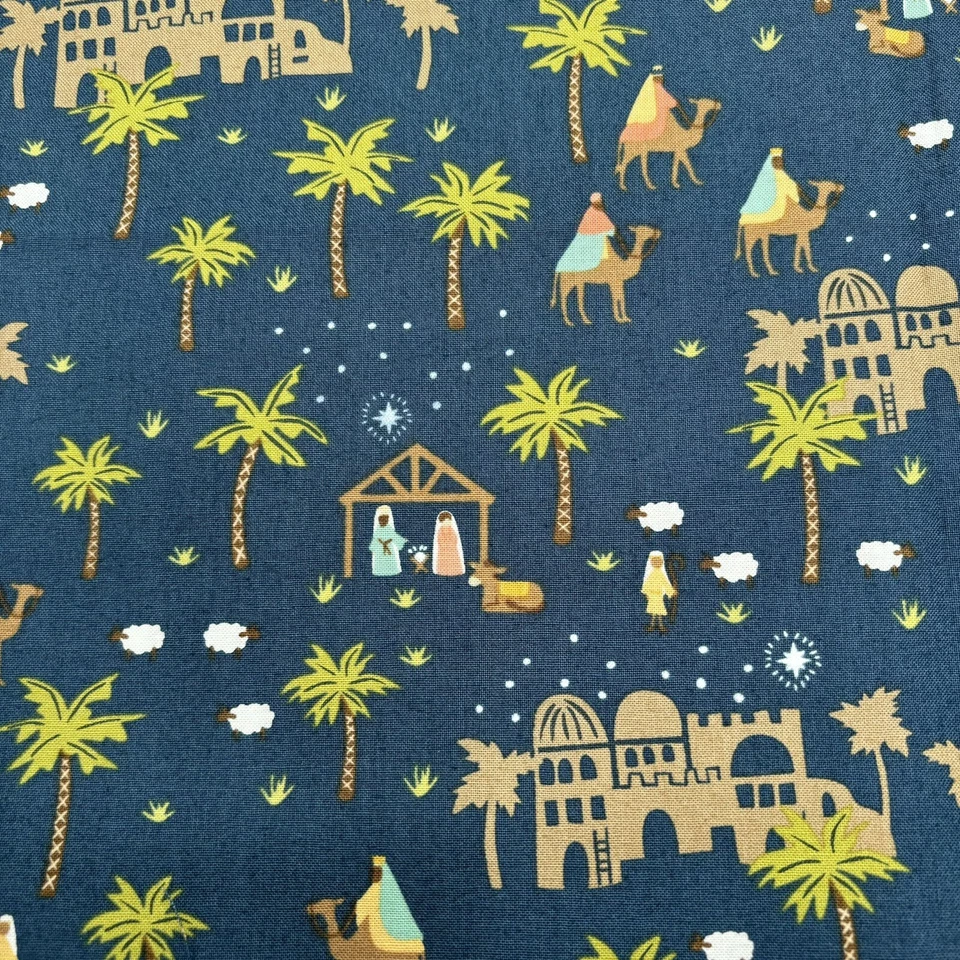 2 Yds Moda Fabrics Joyful Oh Little Town Midnight Christmas Bethlehem 20801 Quit - Image 4 of 4