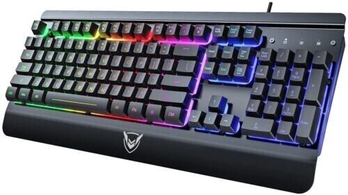 Victsing PC149A Illuminated Wired UK Gaming Keyboard Backlit UK N-Key Rollover - Picture 1 of 8