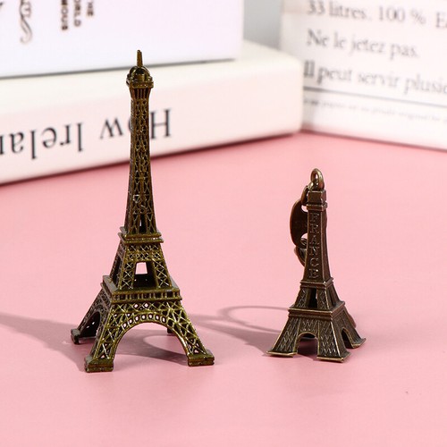 Retro Paris Eiffel Tower Model Home Desk Bronze Metal Statue Figurine Decor SFR - Picture 5 of 13