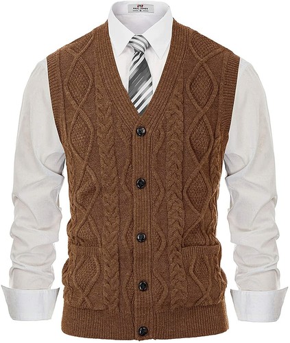 PJ PAUL JONES Mens Cable Knit Sweater 