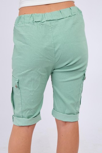 Womens Ladies Cotton Knee Length Summer Combat Cargo Casual Pant Magic Shorts - Picture 41 of 75