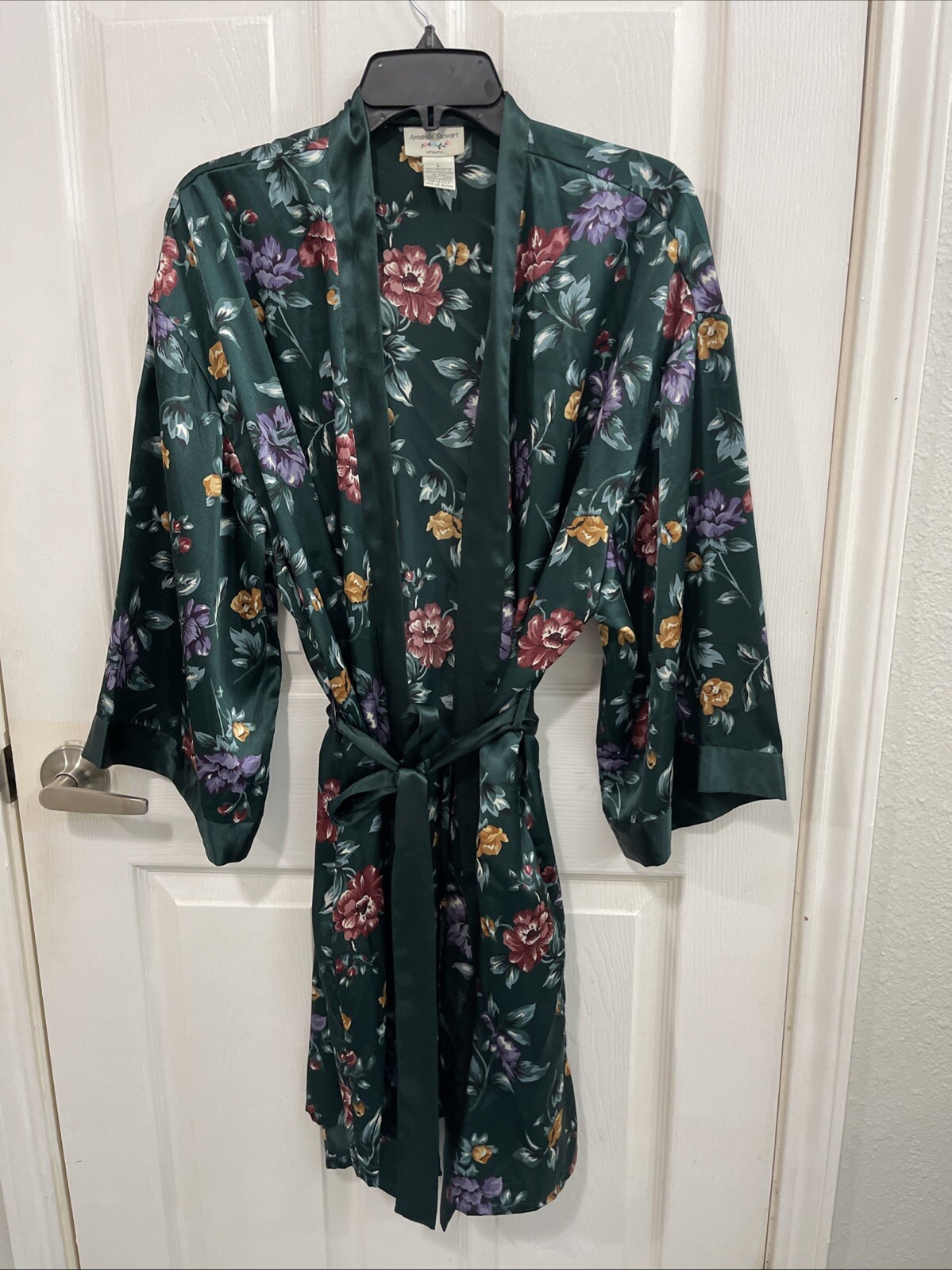 Amanda Stewart Intimates Kimono Robe Size L Floral Vintage