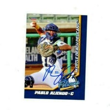 Pablo Aliendo signed autograph 2021 Myrtle Beach Cubs baseball card Venezuela