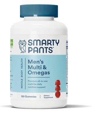 Smarty Pants Mens Multi-Vitamin 120 Count Omega 3 Fish Oil, CoQ10, Vitamin D3