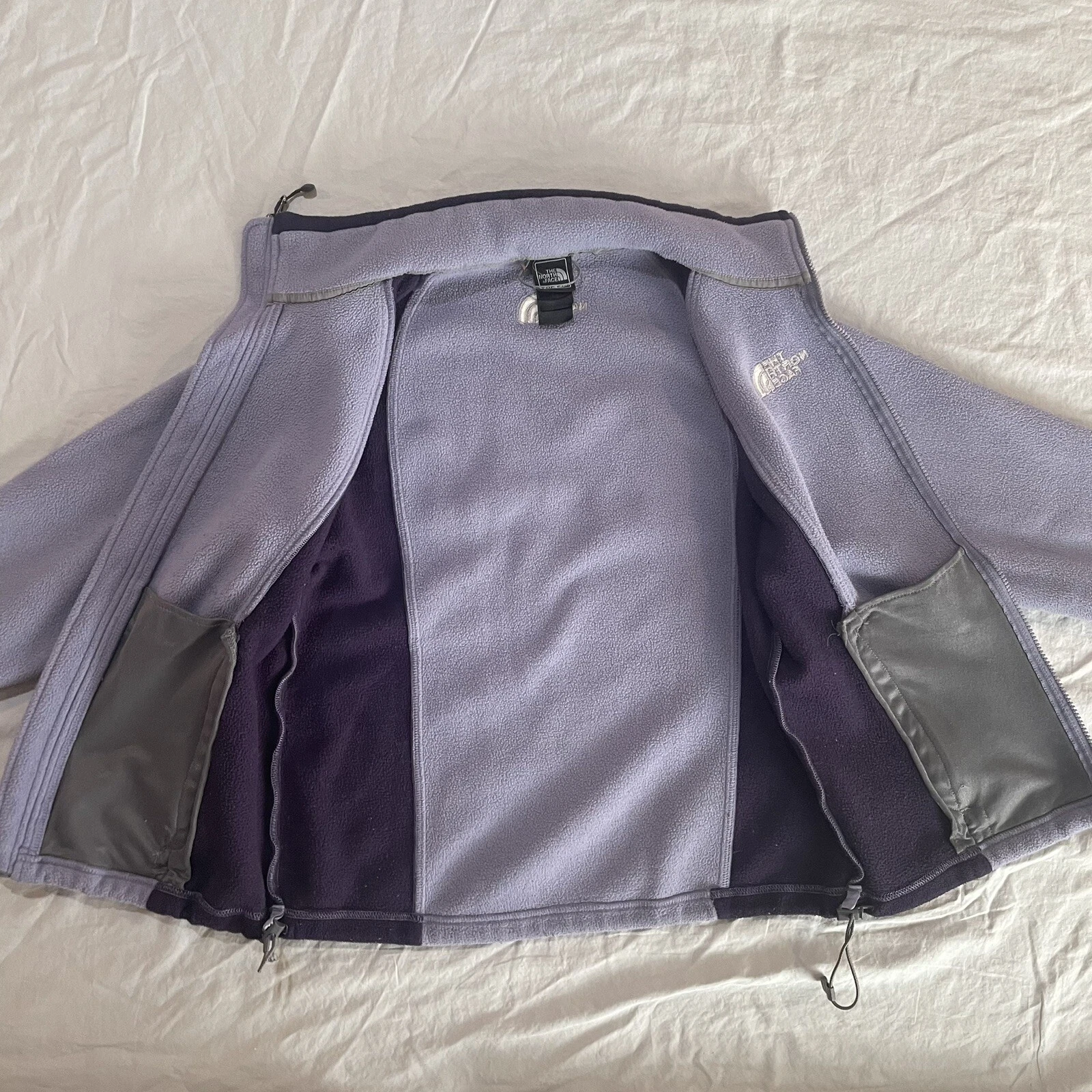 north-face colorblock full zip fleece jacket