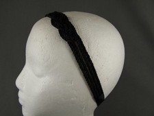 Black headband rope satin cord knot soft stretch fabric headband
