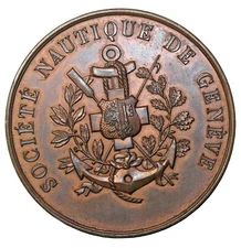 Switzerland 1919 Nautical Society Of Geneva Skiff Championship Award Medal 