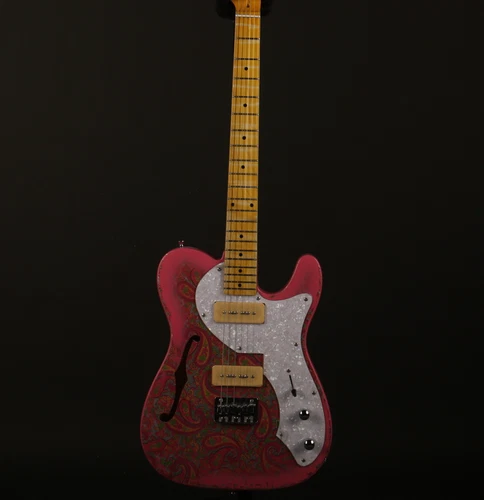 Semi Hollow Body TL Electric Guitar Pink P90 Pickups F Hole Maple Fretboard