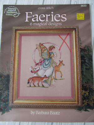 Faeries 6 Cross Stitch Designs Pattern Booklet 1993 Fairy Barbara Baatz Vtg S3