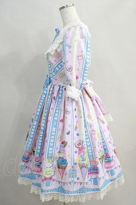 Angelic Pretty Ice Cream Parlor One Piece Dress Pink Free Size | eBay