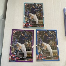 2018 Bowman Draft Noah Naylor 3 Card Lot 1st Bowman Purple /250 + Blue /150 /499