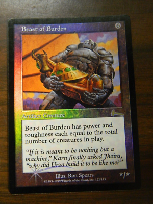 MTG Urza's Legacy FOIL Rare Beast OF Burden Excellent - NM