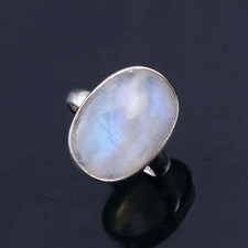 RAINBOW MOONSTONE NATURAL GEMSTONE 925 STERLING SILVER JEWELRY RING 3 TO 12