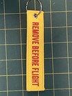 REMOVE BEFORE FLIGHT Yellow Red Key Chain Key Tag Zipper Pull 5” x 1" 13 x 3cm — photo 3