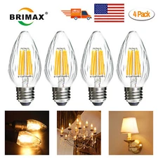 BRIMAX E26 LED Bulbs Light 8W 80W Equivalent Flame Wrinkle Glass Dimmable Bulbs