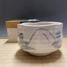 Shino Ware A400 : Japanese Pottery Chawan Matcha Tea Bowl Tea Ceremony Vintage