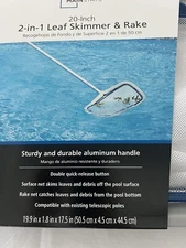 Swimming Pool Cleaning 2 in 1 (Surface Leaf Skimmer / Deep Rake Net Bag Cleaner)