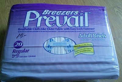 Prevail Breezers Adult Briefs Regular 40''-49'' 20 pack  Packed PVB-016-1