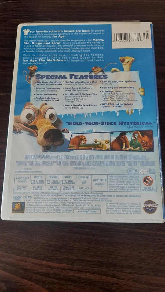 Ice Age The Meltdown (DVD, 2006 20th Century Fox) Ray Romano John Leguizamo  - Image 2 of 3