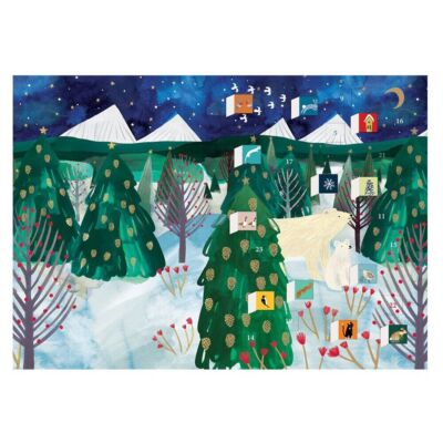 Eisbär Weihnachten Adventskalender Karte mit ca. 170x120mm Roger la Borde