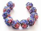 Lampwork Glass Flower Beads Raised Petals Purple & Pink 15 mm 4 Beads (#a33npl) — photo 4