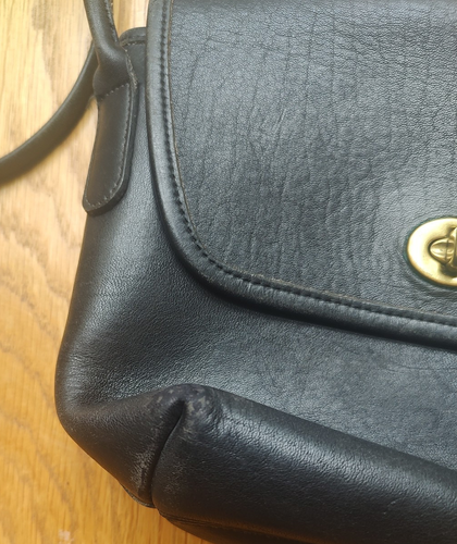 Vintage Coach Quincy Crossbody Shoulder Bag Purse Turnlock 9919 Black - Picture 10 of 11