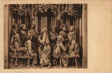 Old postcard Rothenburg middle piece from the blood altar GERMANY (1076978)