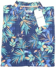 Tommy Bahama Tide Pool Blooms Floral Shirt Short Sleeve Bering Blue Orange 138