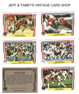 1980 FLEER TEEM ACTION FOOTBALL / SEE DROP DOWN MENU FOR CARD YOU WILL RECEIVE