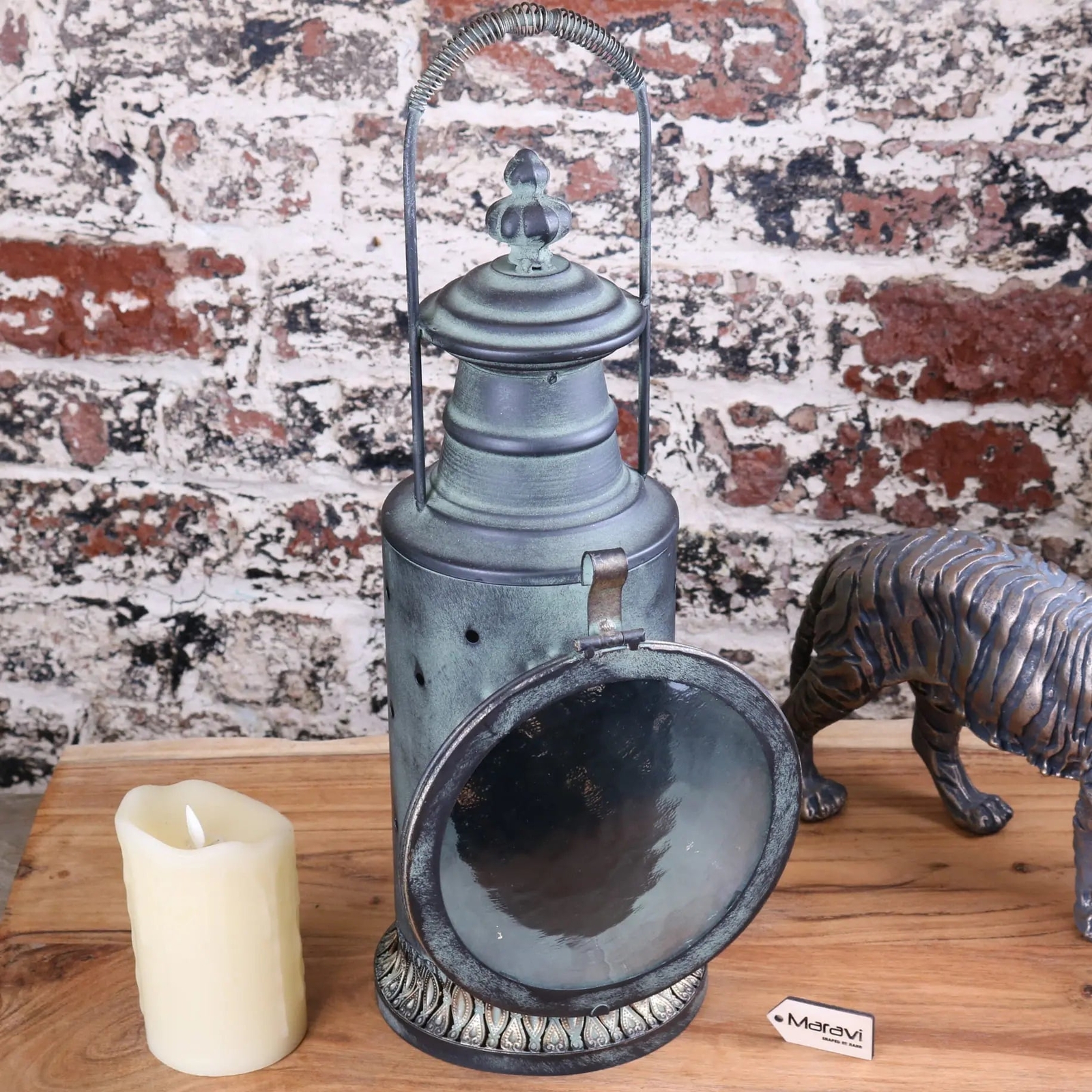 Orchha Vintage Style Railway Lantern Industrial Home Decor Gift Candle Holder