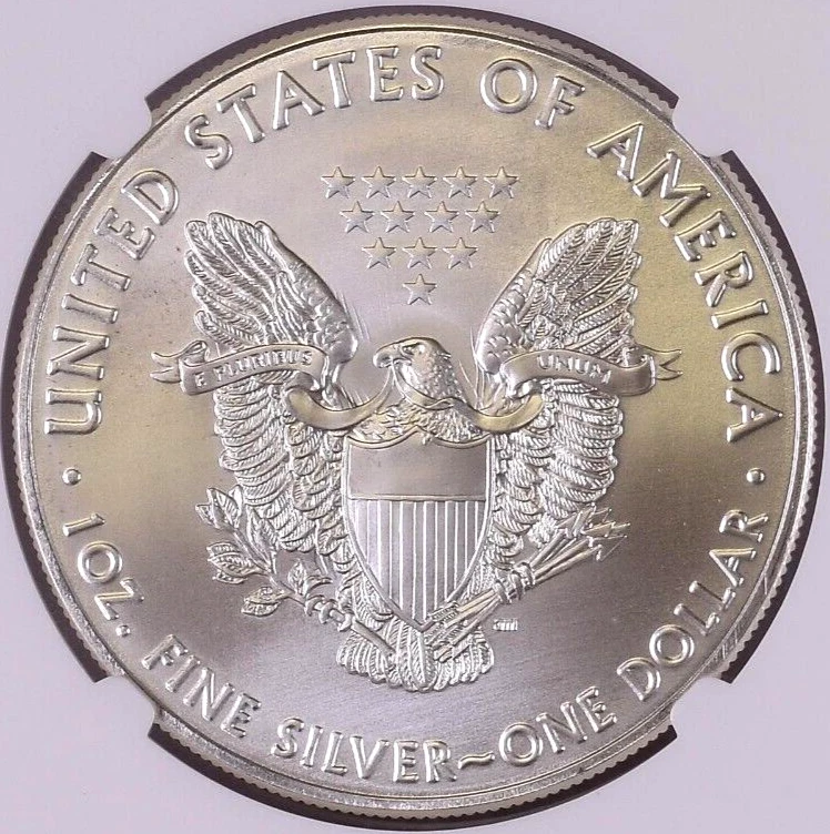 2016 Silver American Eagle MINT ERROR CLASHED DIES NGC MS69 Obverse and Reverse - Image 2 of 4