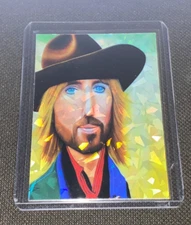 Tom Petty Custom Caricature Art Refractor Prizm Holofoil Card