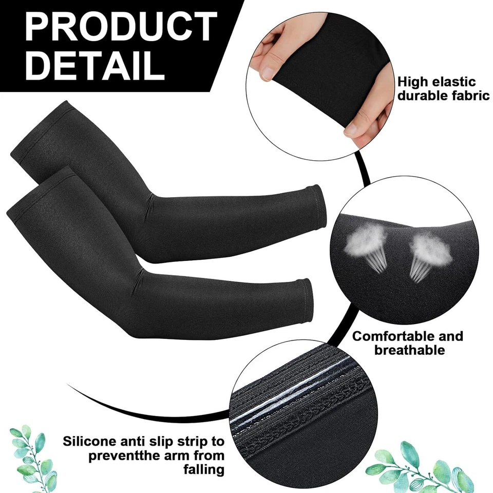 5 Pairs Cooling Arm Sleeves Cover UV Sun Protection Sports Outdoor For Men Women - Image 2 of 4