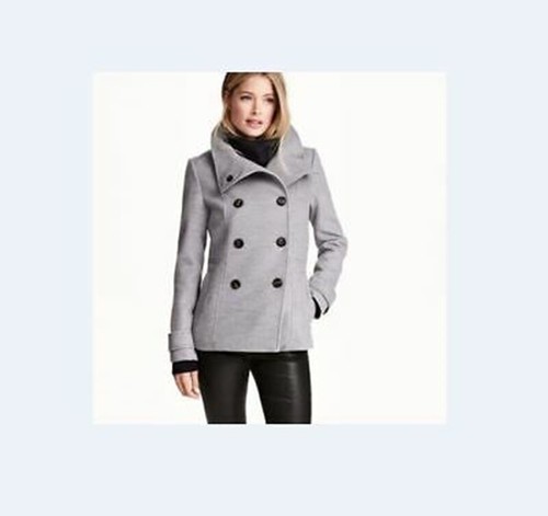 H\u0026M Women's Peacoat Jacket Double 