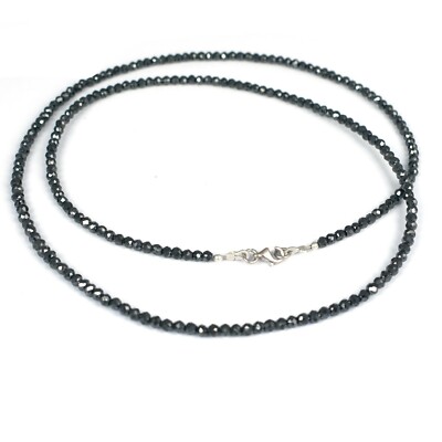 Certified -Black Diamond Necklace, Great luster-VIDEO.FREE Diamond studs!