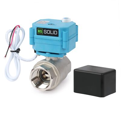 U. S. Solid Motorized Ball Valve w/ Waterproof Cover 1in SS AC/DC 9-24V