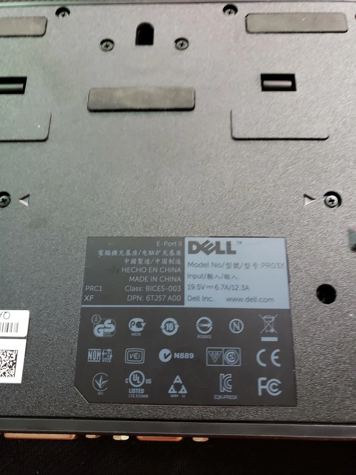 Estación de acoplamiento replicadora Dell PRO3X/PR03X puerto electrónico II USB 3.0 Latitude serie E Foto 2 de 2