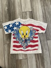 Vintage 95  Looney Tunes Tweety Tee front AOP