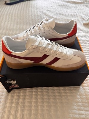 Gola White Red Gum Leather Suede Low Top Sneakers Unisex Athletic Women s 11