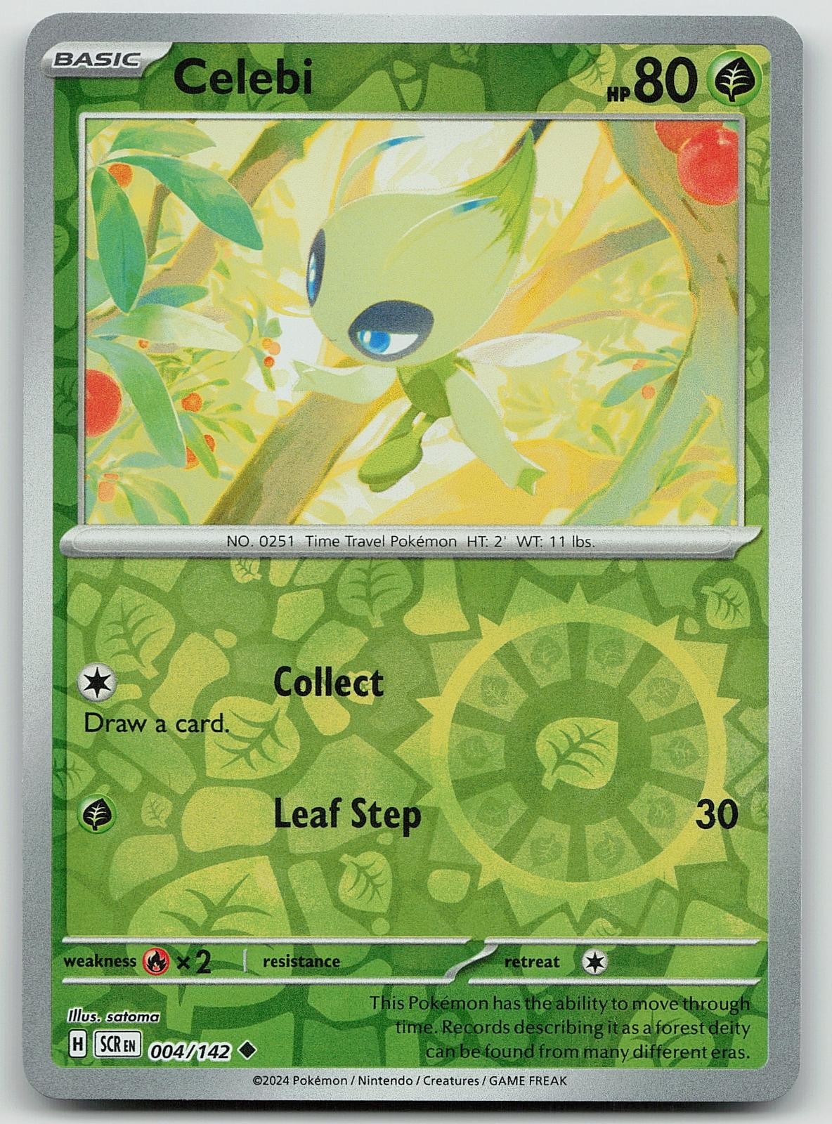 Pokemon Celebi 4/142 Stellar Crown Uncommon Reverse Holo NM