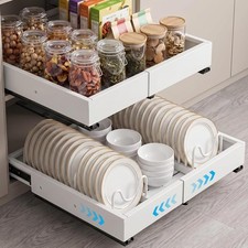 2 Pack Pull Out Cabinet Organizers Expandable Width 12"-19" and Depth 17"-23"